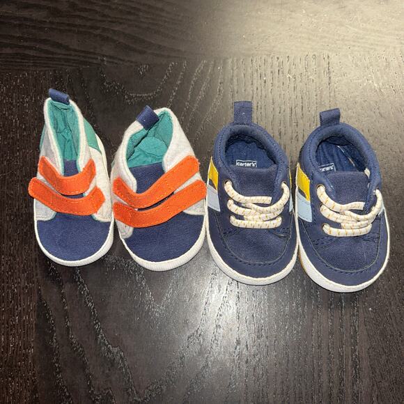 Carter's Child of Mine Set Bundle of 2 Shoes Baby Boys Newborn NB - Picture 2 of 8